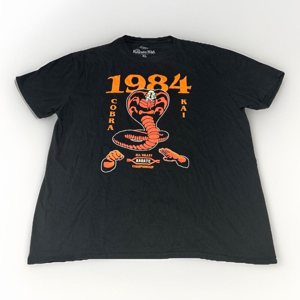 The Karate Kid Cobra Kai Shirt Men's XL Black 1984 All Valley Championship Tee